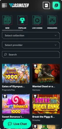 Casinozer app